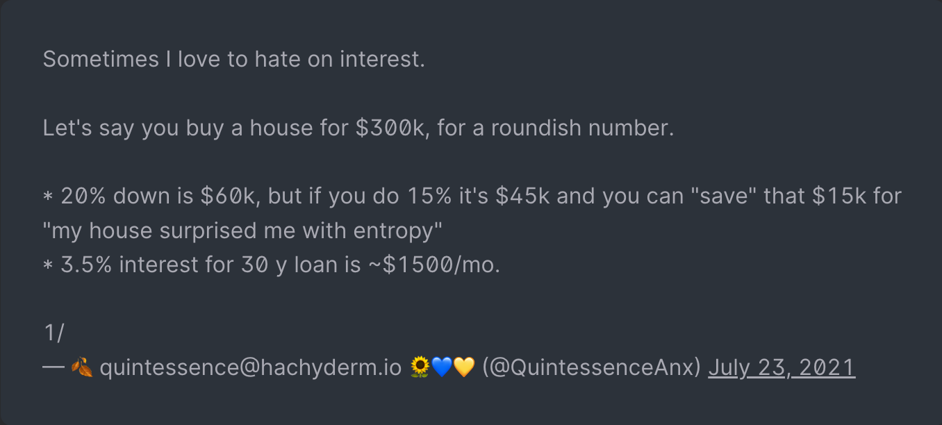 Math tweet for 300k house with interest - details are the contents of this post